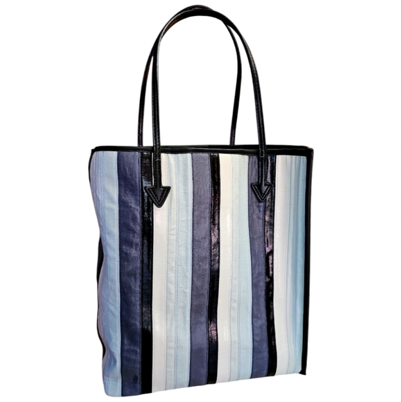 Free People Handbags - FREE PEOPLE Striped Tote Gray Blue Black